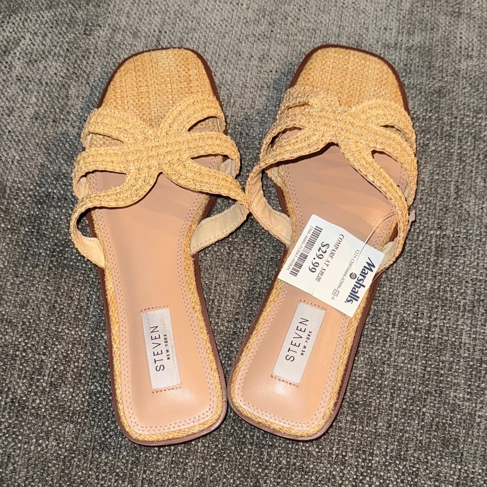 Steven Women's Beige Braided Sandals